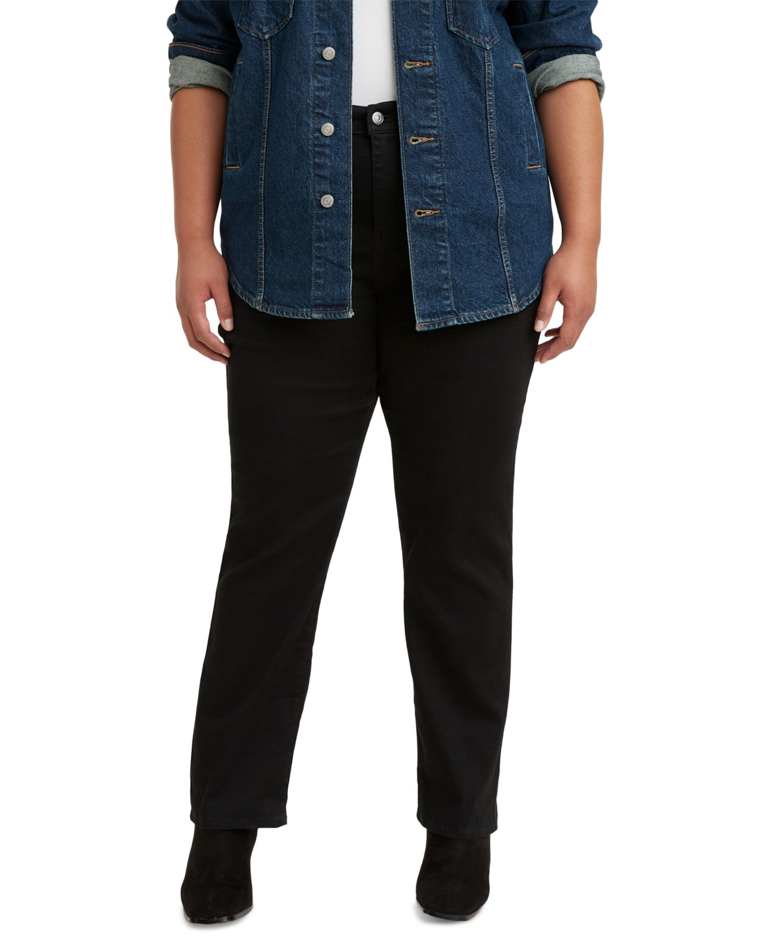 Trendy Plus Size 724 High-Rise Straight-Leg Jeans