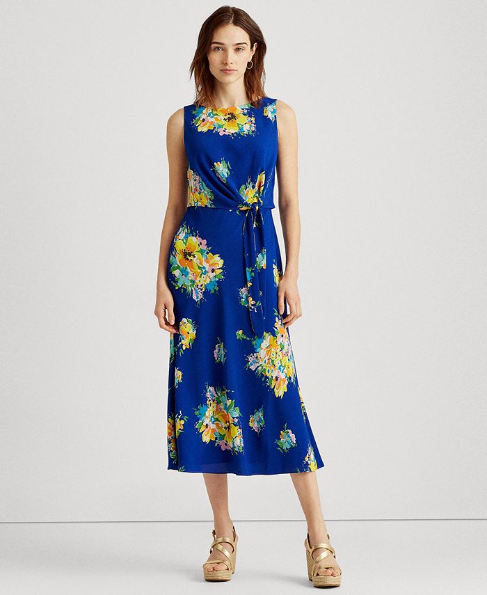 Lauren Ralph Lauren Floral Crepe Midi Dress - Macy's