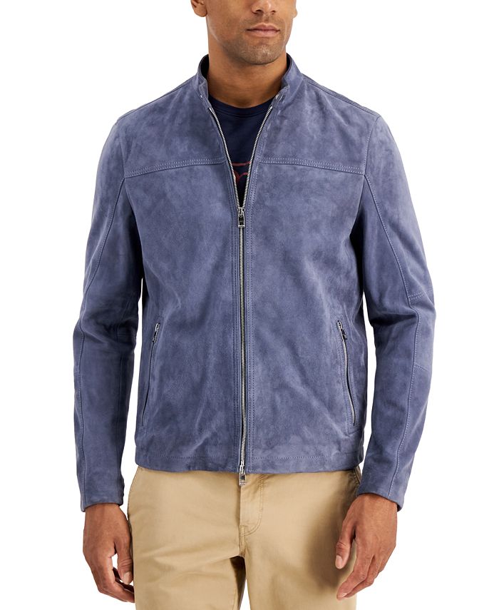 Michael Kors Men's Basic Suede Racer Jacket & Reviews - Coats & Jackets -  Men - Macy's