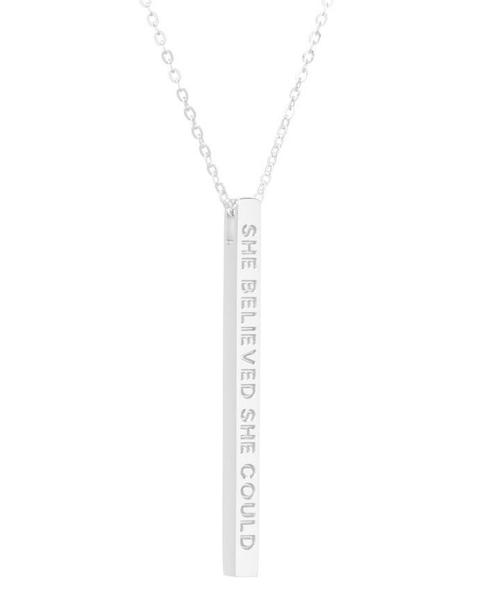 She believed she could so she did bar necklace on sale
