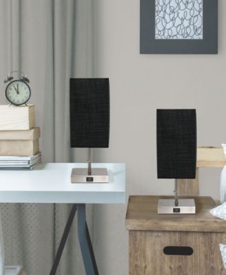 Petite Stick Lamp with USB Charging Port, Set of 2