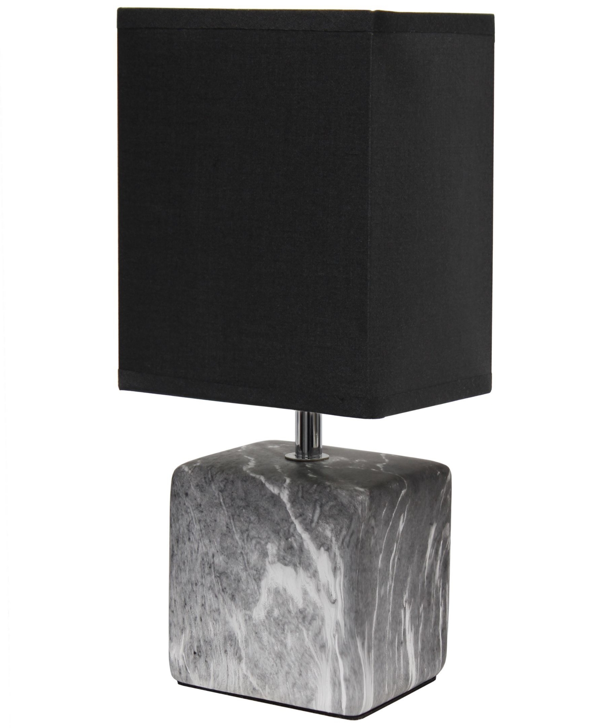 Simple Designs Petite Table Lamp With Shade In Black Base,black Shade