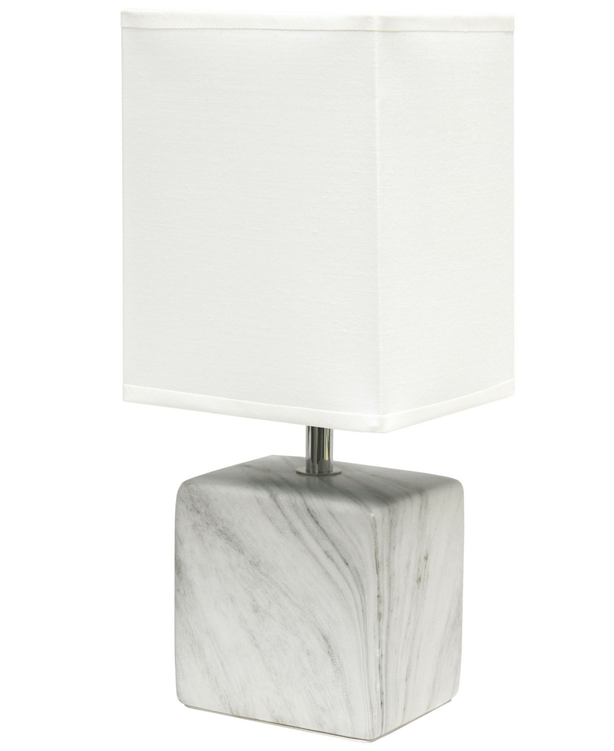 Simple Designs Petite Table Lamp With Shade In White Base,white Shade