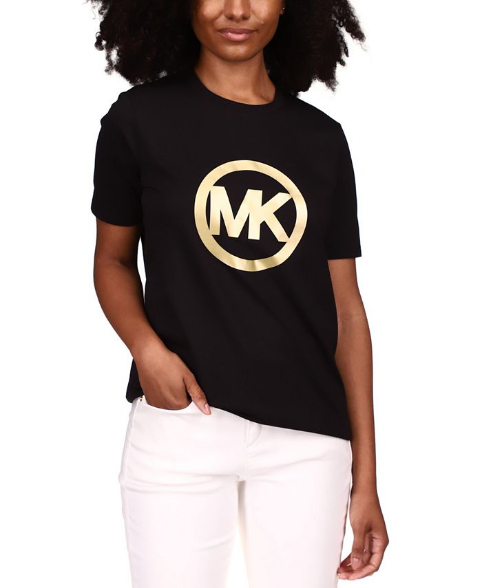 Michael Kors Cotton Foil Circle Logo T-Shirt & Reviews - Tops - Women -  Macy's