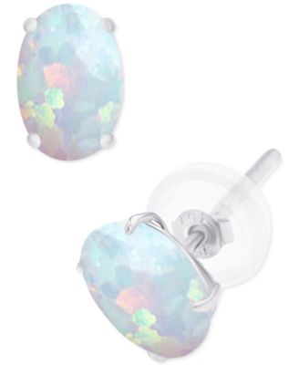 Lab-Created Opal Stud Earrings (3/8 ct. t.w.) in Sterling Silver