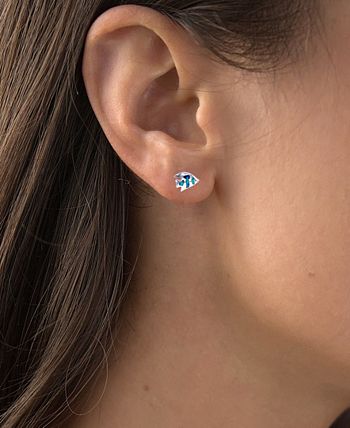 Macy's - Lab-Created Blue Opal Fish Stud Earrings in Sterling Silver