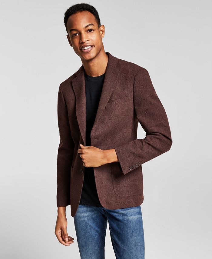 Calvin Klein Men’s Slim-Fit Wool Textured Sport Coat & Reviews ...
