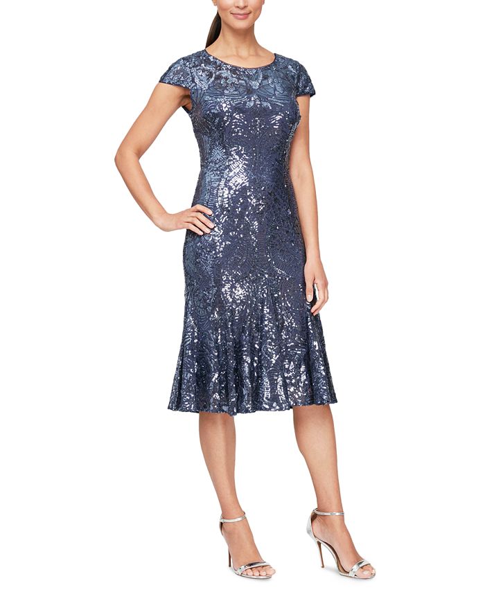 macys alex evening dresses Evenings Plus V-Neck Pull-On Dress this dress is perfect for any special occasion Alex Evenings Women's Boat Neck