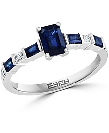 EFFY® Sapphire (1-1/20 ct. t.w.) & Diamond (1/20 ct. t.w.) Ring in 14k White Gold
