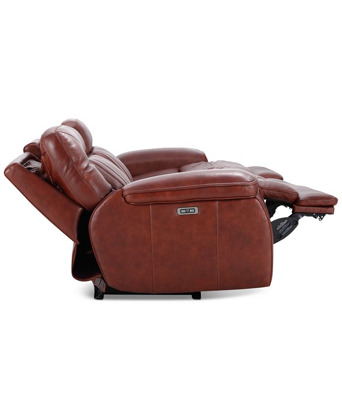 Furniture Thaniel 3Pc. Leather Sofa with 3 Power Recliners, Created