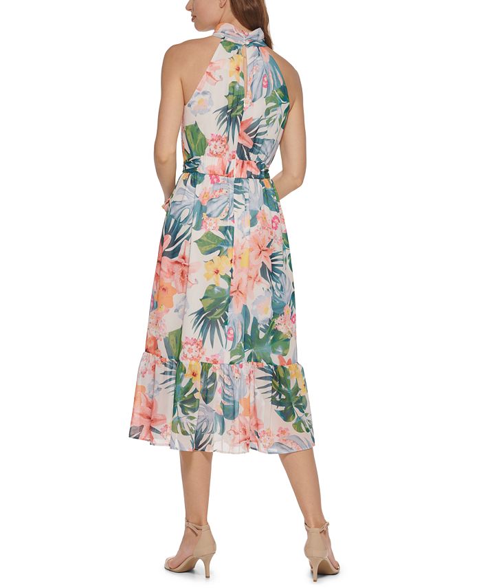 Eliza J Floral-Print Midi Dress - Macy's