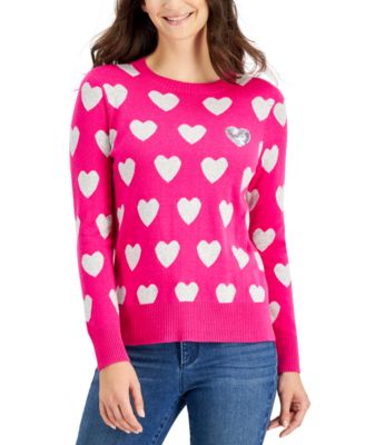 sequin heart sweater