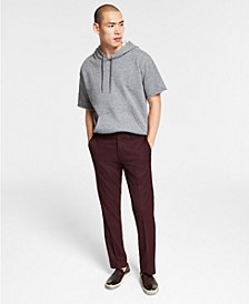 Men's Slim-Fit Burgundy Solid Suit Pants, Created for Macy's 