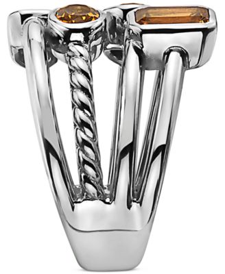 EFFY&reg; Citrine Multirow Statement Ring (2-1/5 ct. t.w.) in Sterling Silver