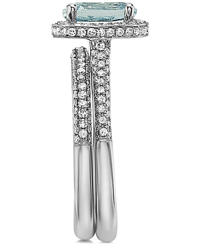 EFFY® Aquamarine (2-1/6 ct. t.w.) & Diamond (3/4 ct. t.w.) Bridal Set in  14k White Gold