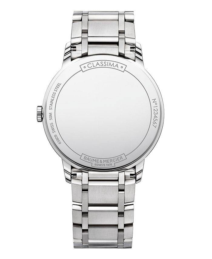 Baume & Mercier Men's Swiss Classima Stainless Steel Bracelet Watch ...
