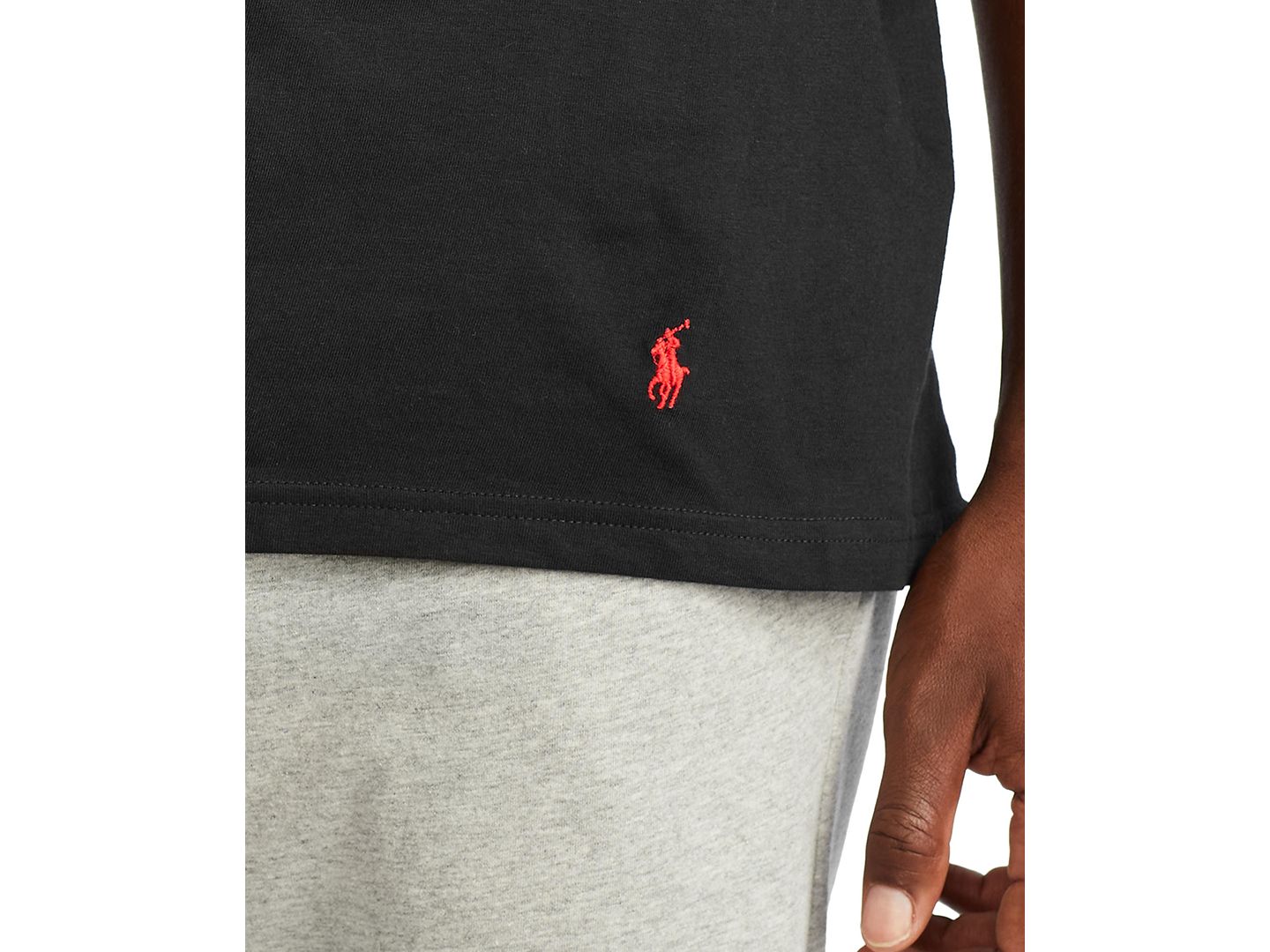 Мужские майки Polo Ralph Lauren Big and Tall с V-образным вырезом, набор из 3 шт, цвет: Чёрный — фото 3