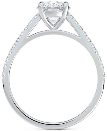 De Beers Forevermark - Diamond Round-Cut Cathedral Solitaire & Pav&eacute; Engagement Ring (7/8 ct. t.w.)