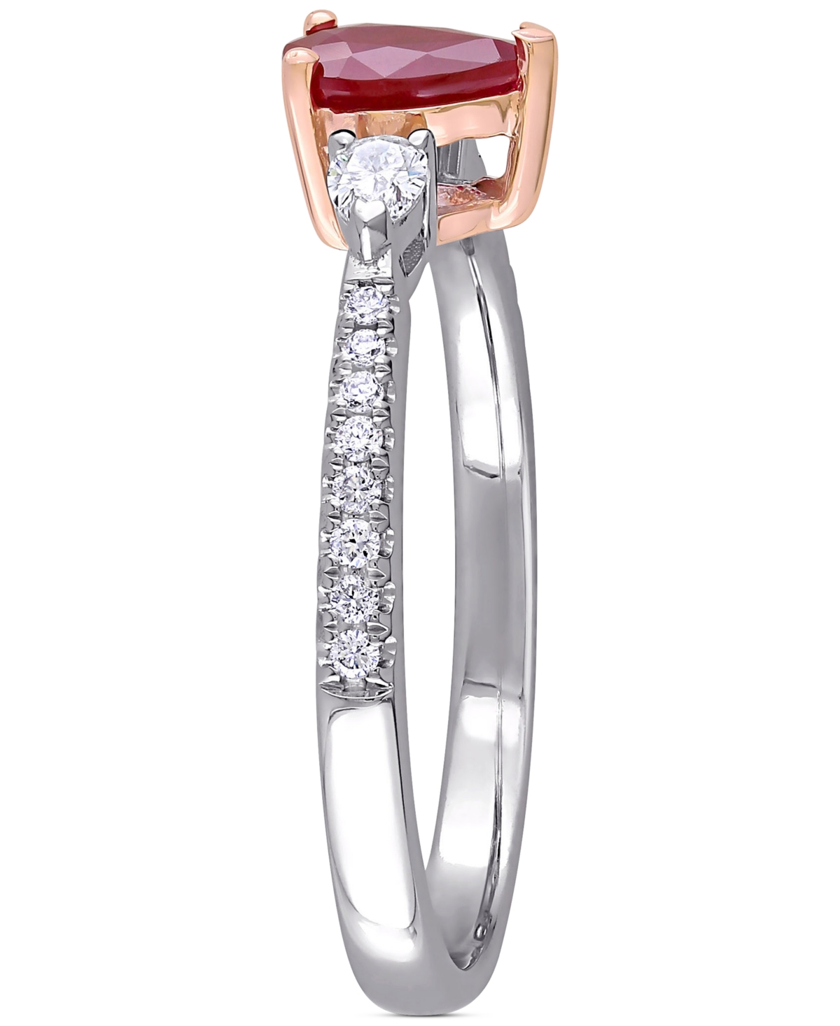 (1/4 ct. t.w.) & Diamond (1/4 ct. t.w.) Ring in 14k Rose & White Gold - Ruby
