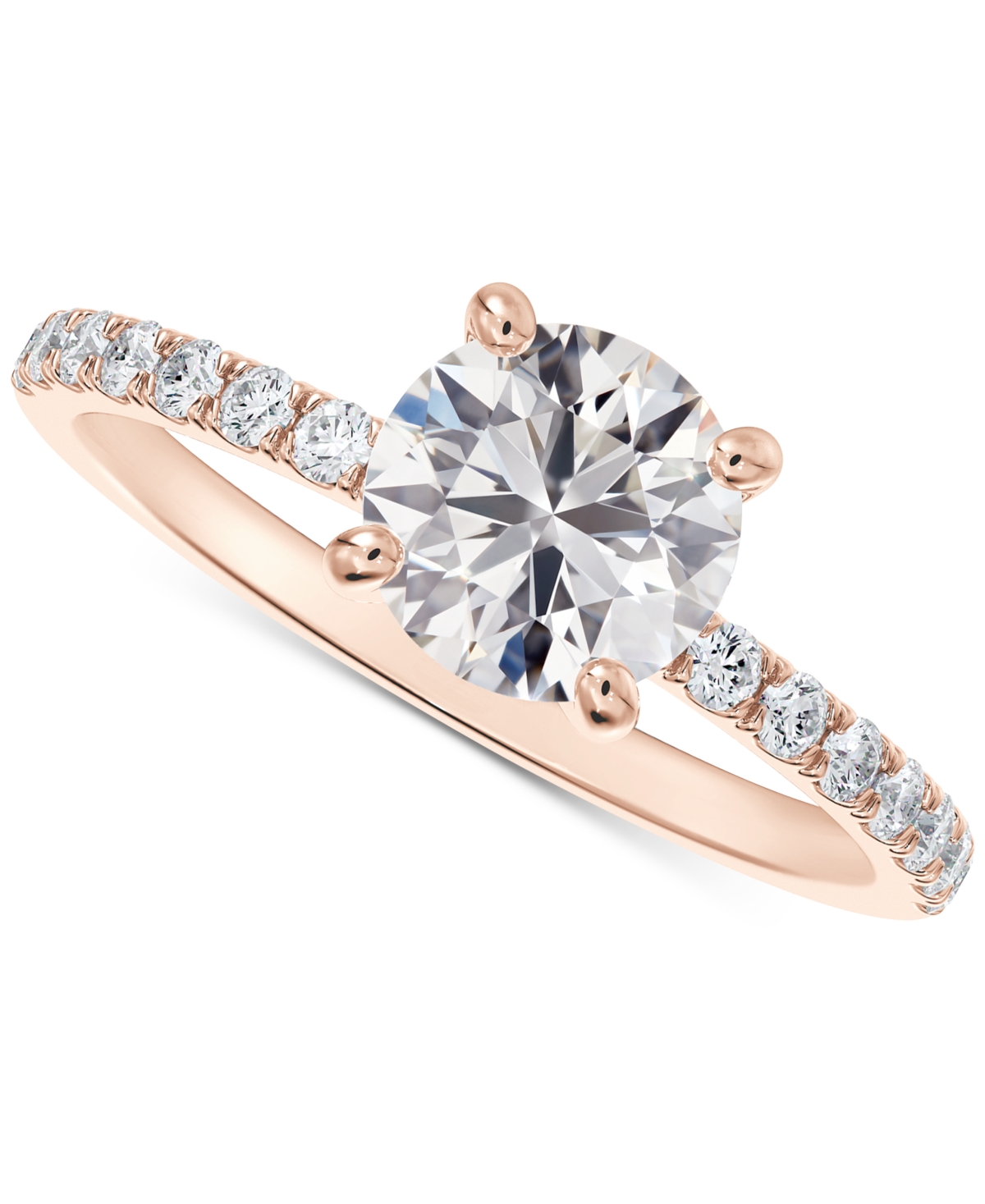 Portfolio by De Beers Forevermark Diamond Solitaire Round-Cut Pave Engagement Ring (3/4 ct. t.w.) in 14k White or- Rose Gold