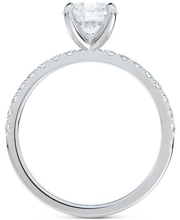 De Beers Forevermark - Diamond Solitaire Round-Cut Pav&eacute; Engagement Ring (3/4 ct. t.w.)
