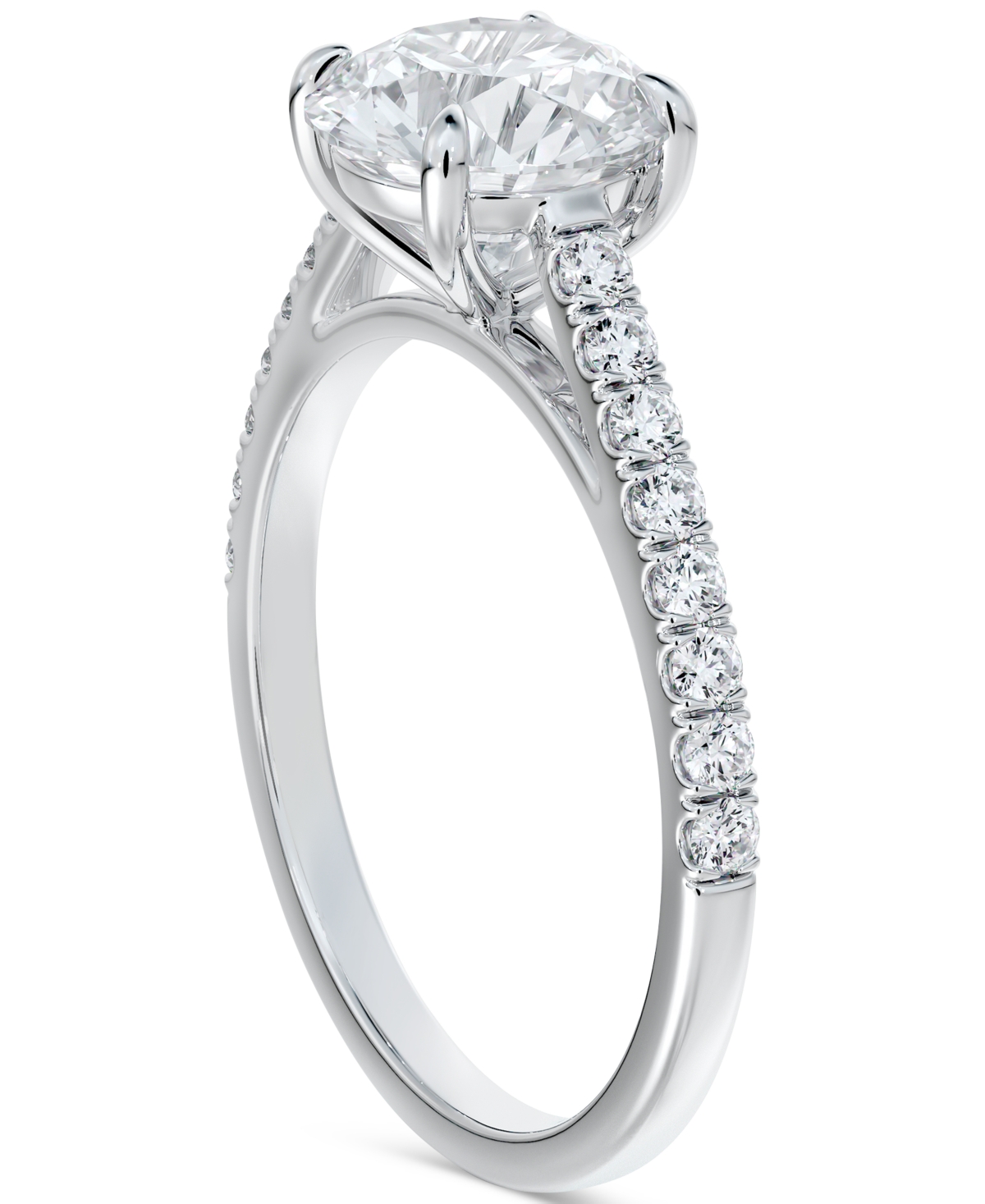 Portfolio by De Beers Forevermark Diamond Solitaire Round-Cut Pave Engagement Ring (1 ct. t.w.) in 14k- White Gold