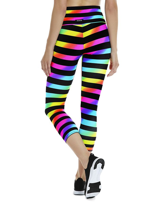 KDEER Women's Striped Capri Tights Macy's
