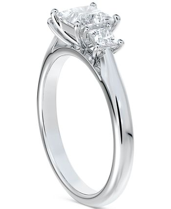De Beers Forevermark - Diamond Princess-Cut Three Stone Diamond Engagement Ring (1-1/4 ct. t.w.) in 14k White Gold