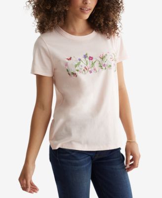 Lucky Brand - Embroidered Floral-Print T-Shirt