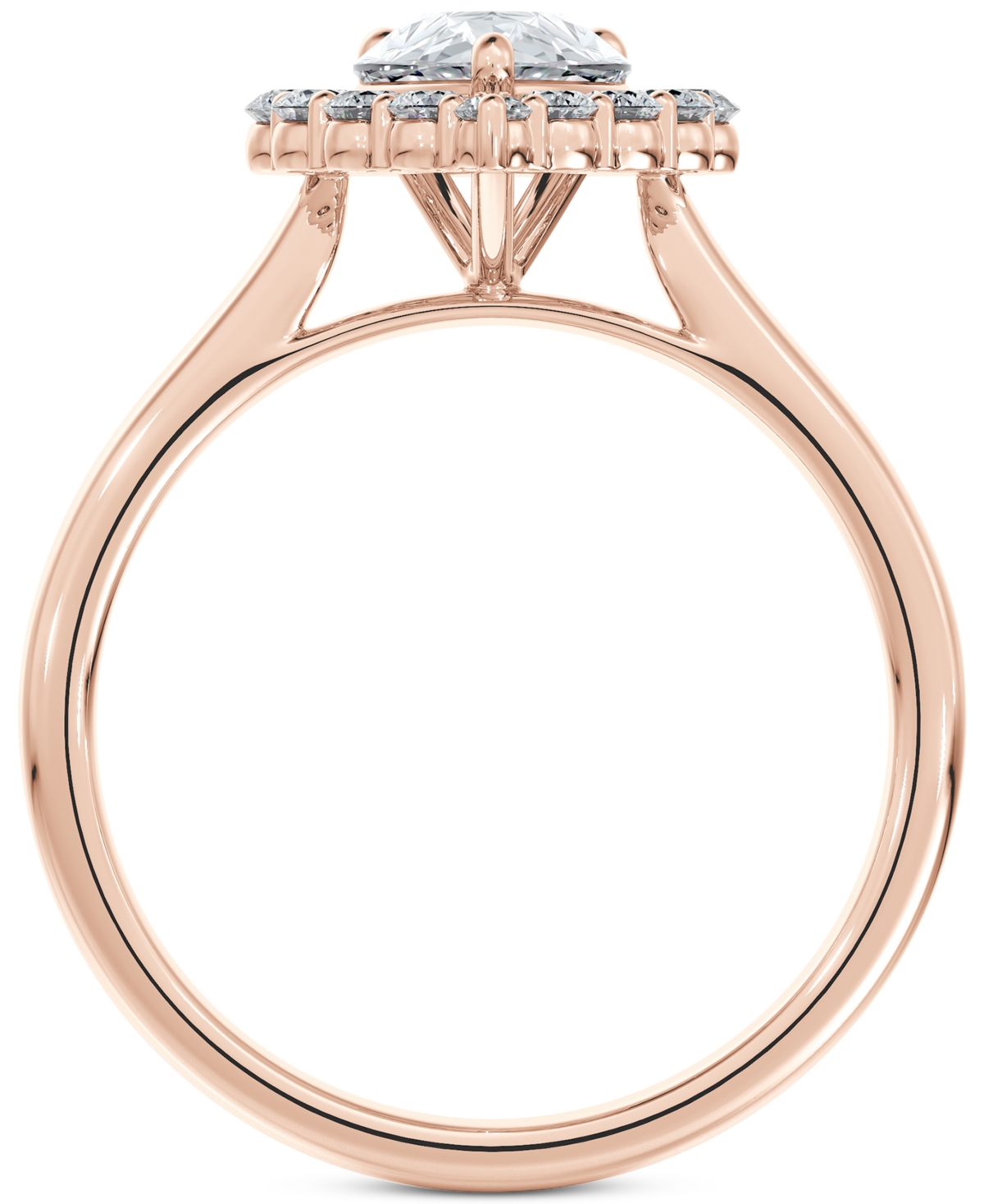 Portfolio by De Beers Forevermark Diamond Pear-Cut Halo Engagement Ring (7/8 ct. t.w.) in 14k- Rose Gold