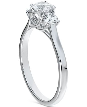 De Beers Forevermark - Diamond Round-Cut Three Stone Diamond Engagement Ring (1 ct. t.w.) in 14k White Gold