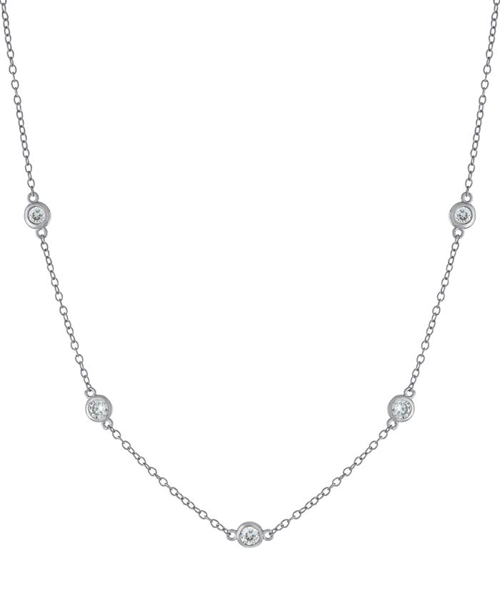 Giani Bernini Cubic Zirconia Bezel-Set Necklace 18k Gold-Plated