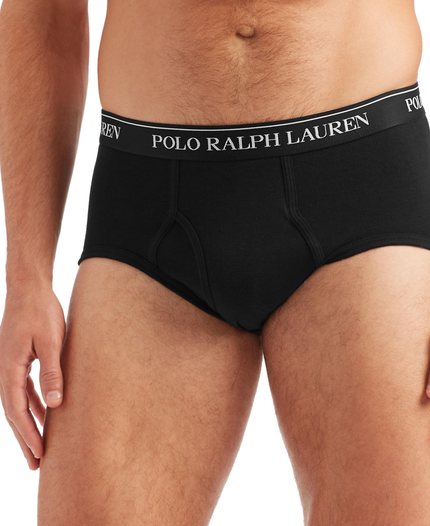 Трусы-брифы для мужчин, хлопок, 3 шт. — Polo Ralph Lauren, цвет: Чёрный — фото 3