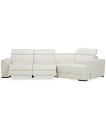 Furniture Jenneth 3 Pc Leather Sofa, Leather Sectional With Chaise And Cuddler