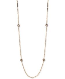 Gold-Tone Pavé & Color Circle Long Strand Necklace, 42" + 3" extender 