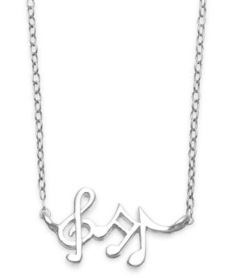 Unwritten - Music Notes Pendant Necklace in Sterling Silver