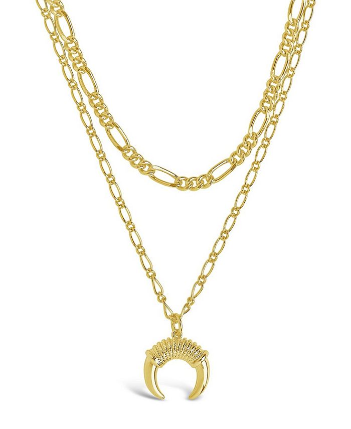 Layered discount horn necklace