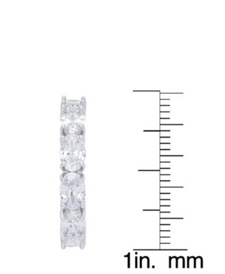 Cubic Zirconia Hoop Silver Plate Earrings