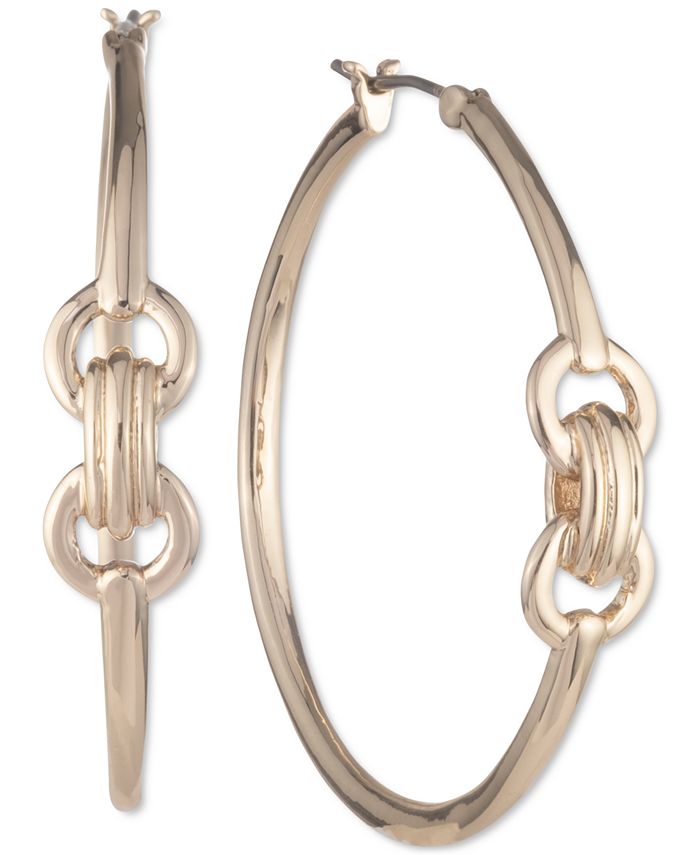 Lauren Ralph Lauren - Gold-Tone Medium Bit Hoop Earrings, 1.45"