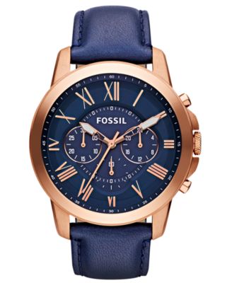 fossil grant watch blue