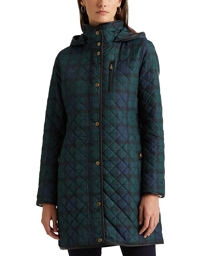Lauren Ralph Lauren Women's Faux Suede-Trim Quilted Coat, Created for ...