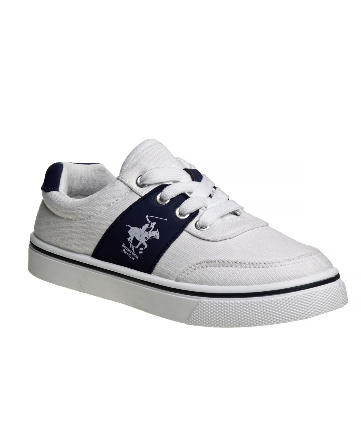 Shop Beverly Hills Polo Club Big Boys Canvas Sneakers In White