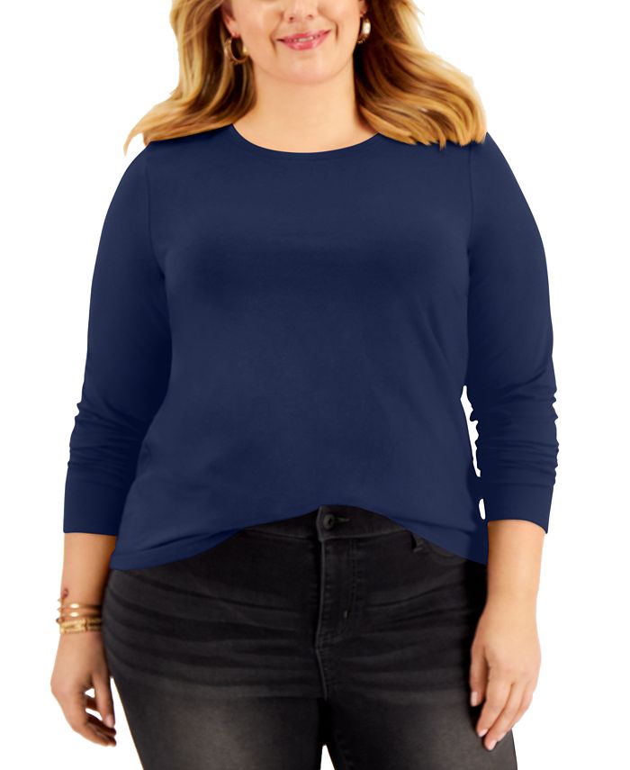Style & Co Plus Size Long Sleeve Top, Created for Macy's & Reviews ...