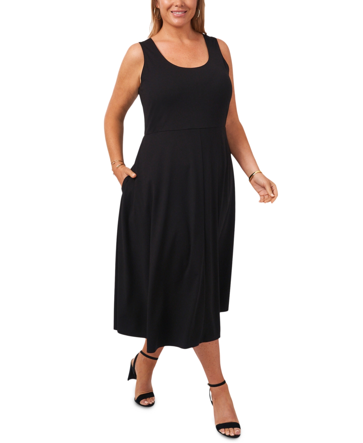 Shop Msk Plus Size Pullover Dress In Black