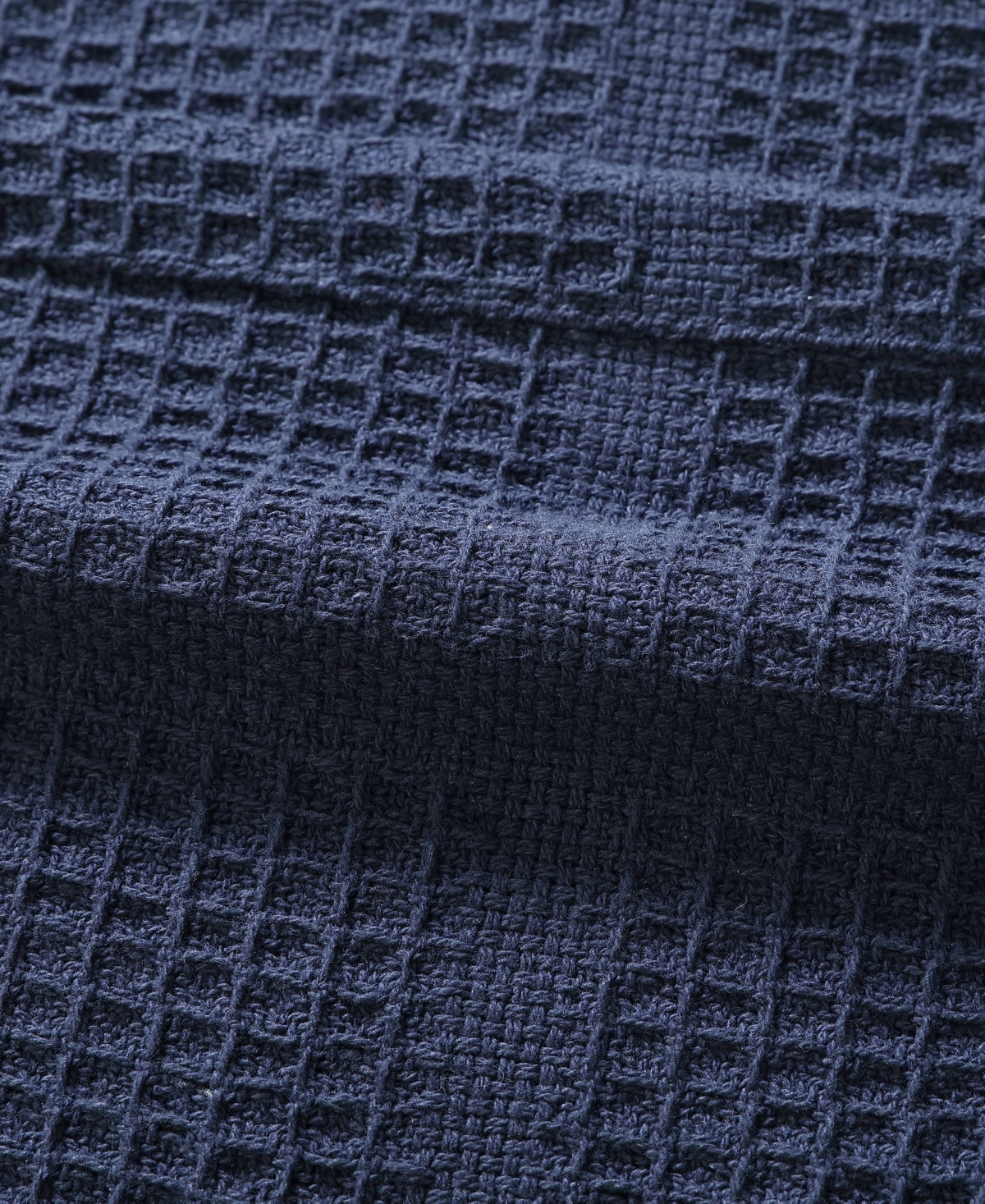 Kenneth Cole New York Essentials Waffle Grid Cotton Dobby Blanket, Twin In Navy