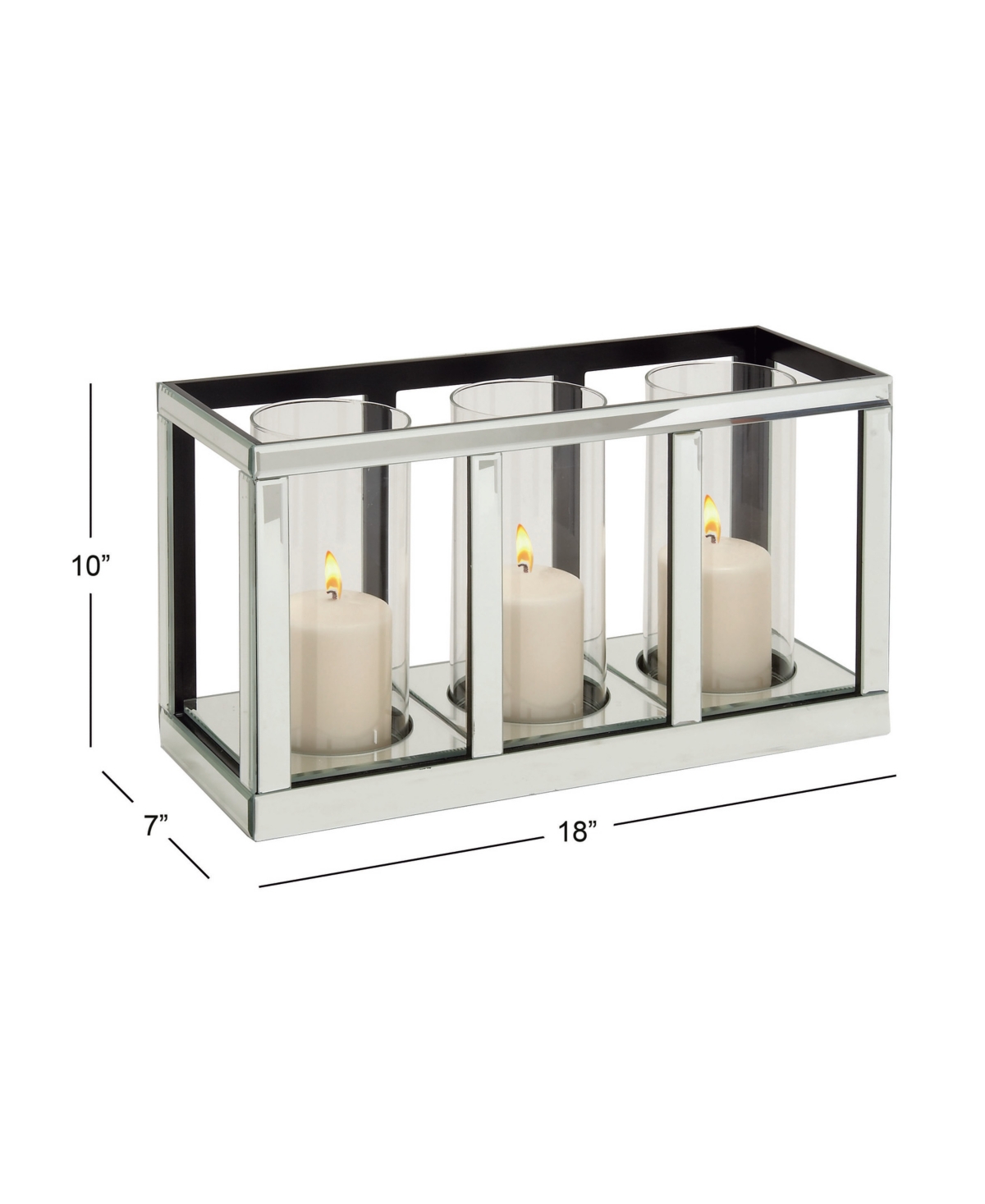 Mirror Glam Candlestick Holders - Silver-Tone