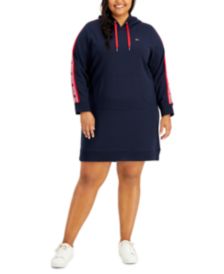 Plus Size Hooded Logo Dress