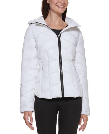 Calvin Klein - High-Low Hooded Packable Puffer Coat