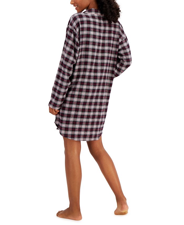 Charter Club Cotton Plaid Flannel Nightshirt, Created for Macy's ...