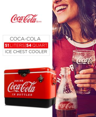 Koolatron Coca-Cola Ice Chest Beverage Cooler with Bottle Opener, 54 Quart